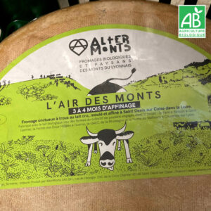 L'air monts lait vache cru bio